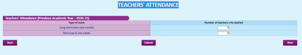 TEACHERS' ATTENDANCE