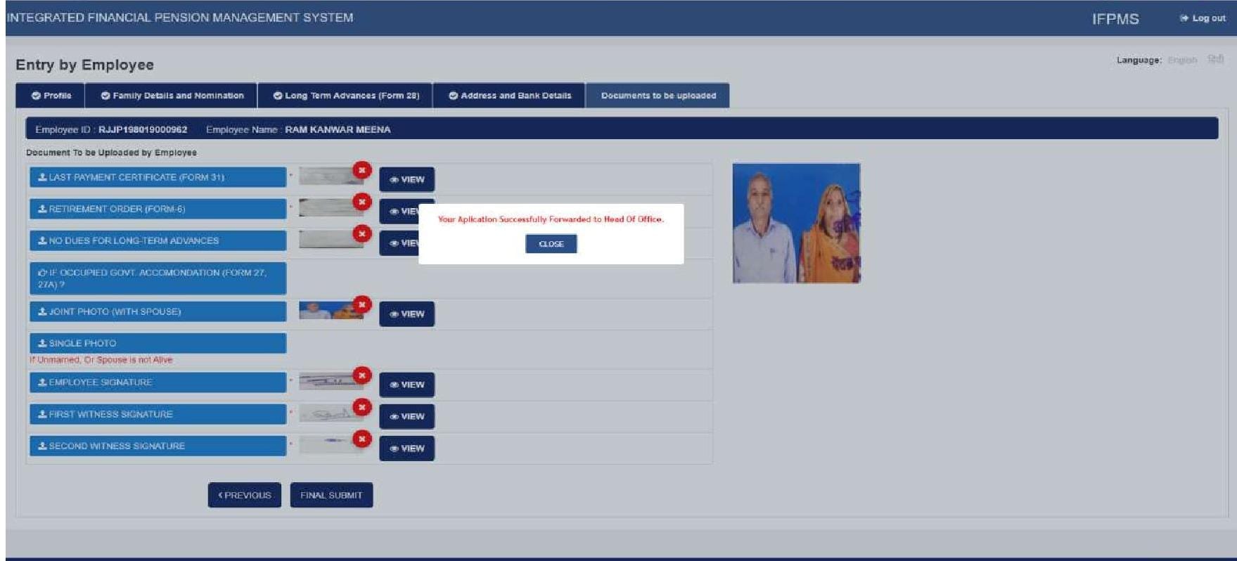 E-Pension Application in Rajasthan