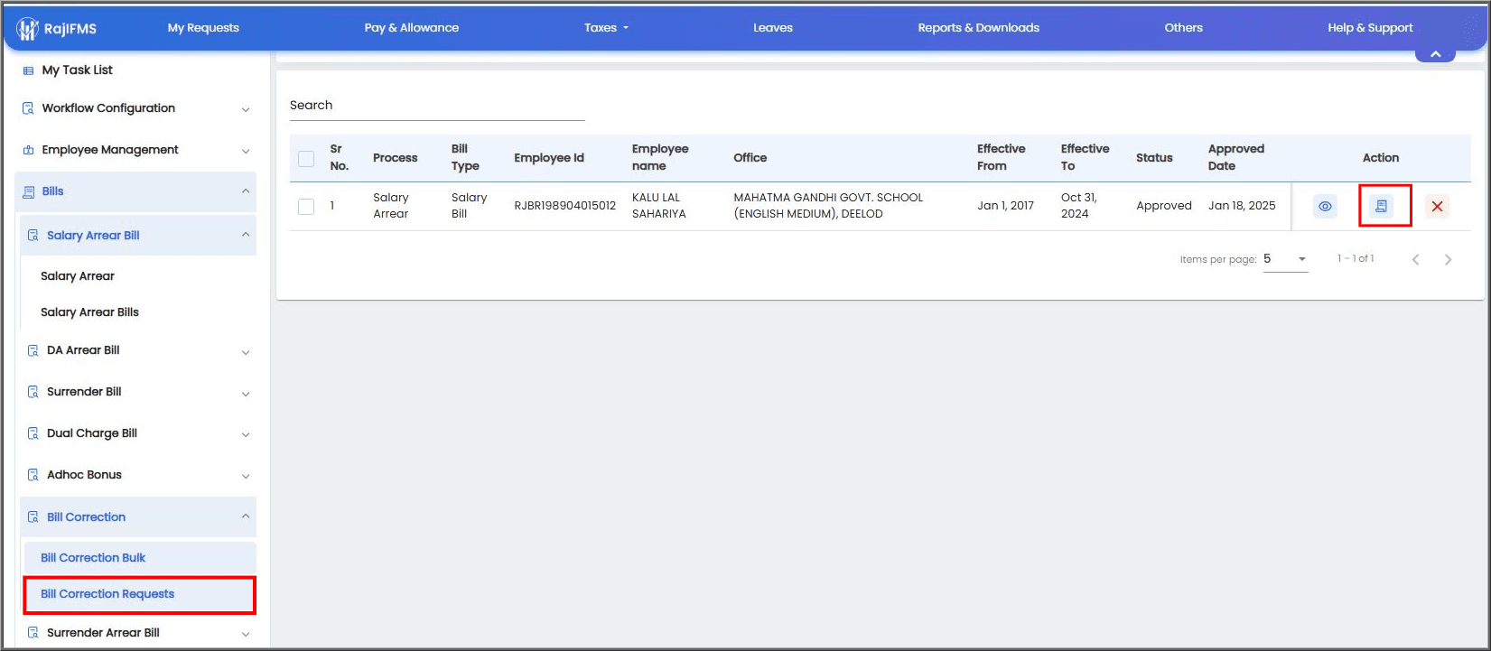 Salary Arrear Bill in ifms 3.0